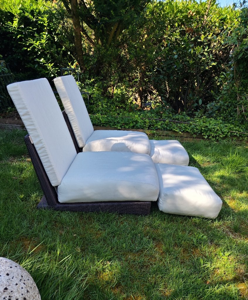 set van 2 tuin fauteuilles van het Italiaanse merk UnoPiu., Tuin en Terras, Overige materialen, Gebruikt, Loungeset, Stoel