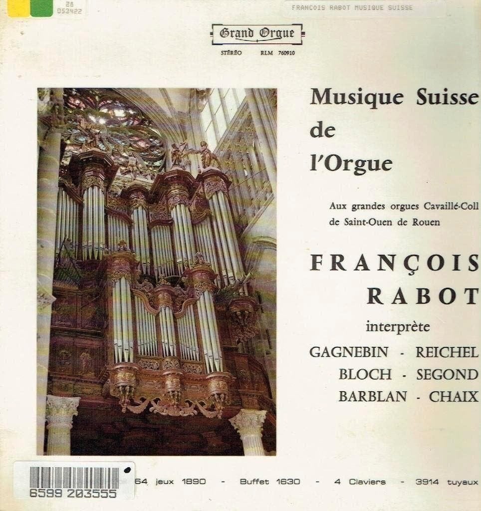François Rabot – Musique Suisse de L'Orgue, Kamermuziek, Verzenden, Zo goed als nieuw, 12 inch