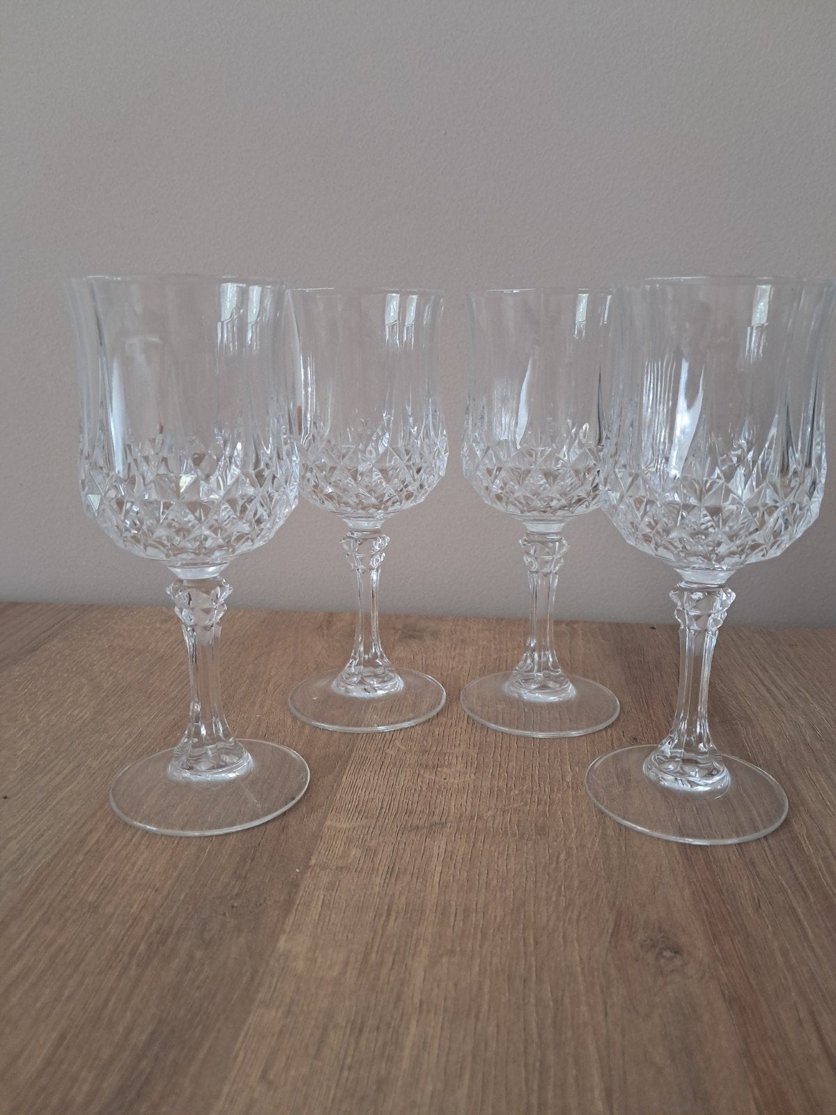 Set van 4 kristallen wijnglazen, Antiek en Kunst, Antiek | Glas en Kristal, Ophalen