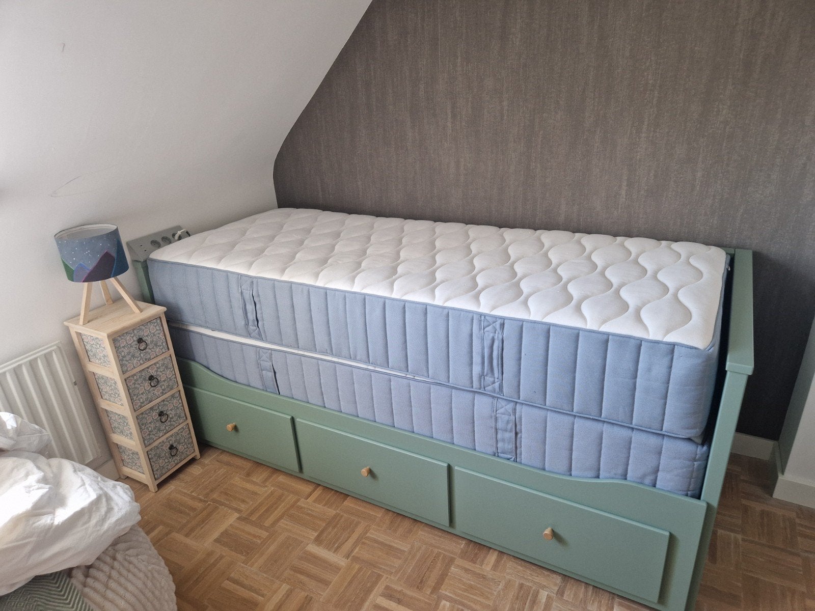 2 x IKEA Vagstranda pocketveringmatras, 80x200 cm, like new, Ophalen, Eenpersoons, Zo goed als nieuw, 80 cm