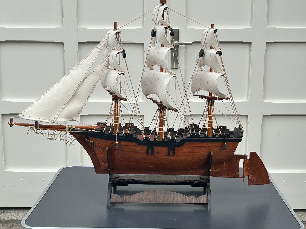 Houten Model zeilschip 3 master Nijmegen, 65h, 88br, 2kg, Hobby en Vrije tijd, Modelbouw | Boten en Schepen, Ophalen, Zo goed als nieuw