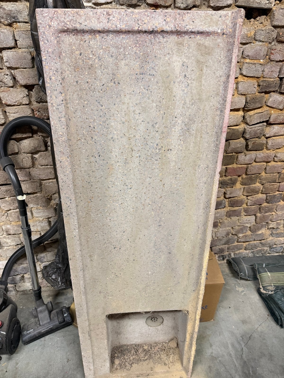 Vintage Terrazzo aanrechtblad., Ophalen, Gebruikt, Steen, Wastafel
