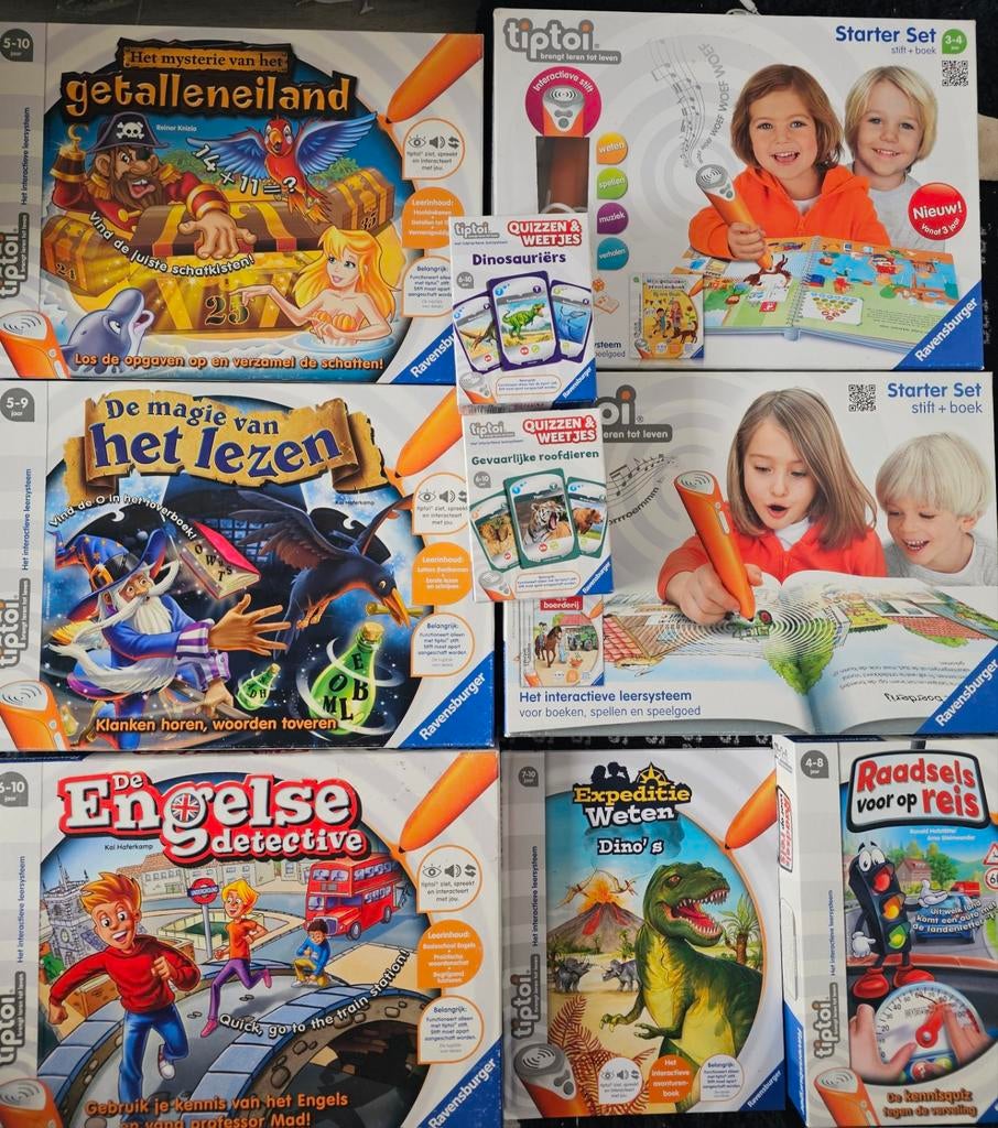 Grote collectie Ravensburger tiptoi boeken en startersets, Kinderen en Baby's, Ophalen of Verzenden, Gebruikt, Taal en Lezen, Met geluid