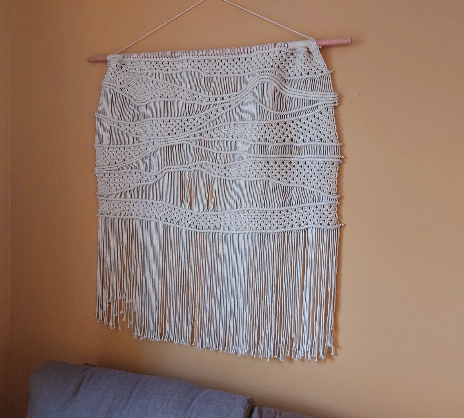 Groot wandkleed ecru, zo goed als nieuw, Beige, Wandkleed, Ophalen of Verzenden, Zo goed als nieuw