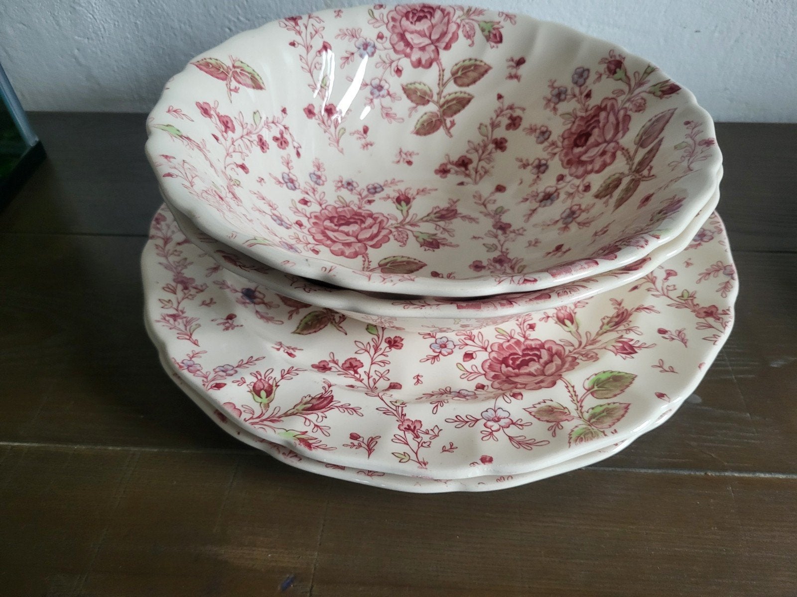 Johnson Bros Rose Chintz 2 borden en 2 schalen set, Ophalen of Verzenden