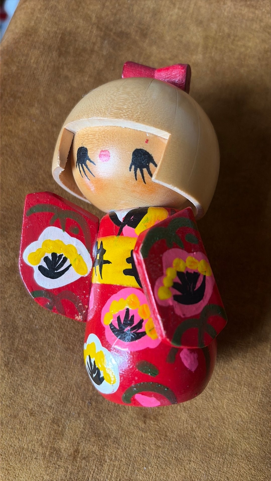 Vintage Japanse Kokeshi Pop - Aramaki Kyoho - Gesigneerd, Ophalen of Verzenden, Zo goed als nieuw, Overige typen