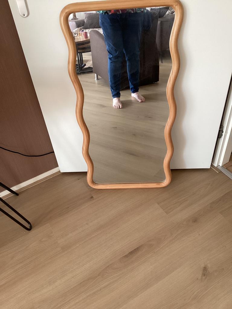 Te koop mooie spiegel, Ophalen, Zo goed als nieuw, Rechthoekig, Minder dan 100 cm