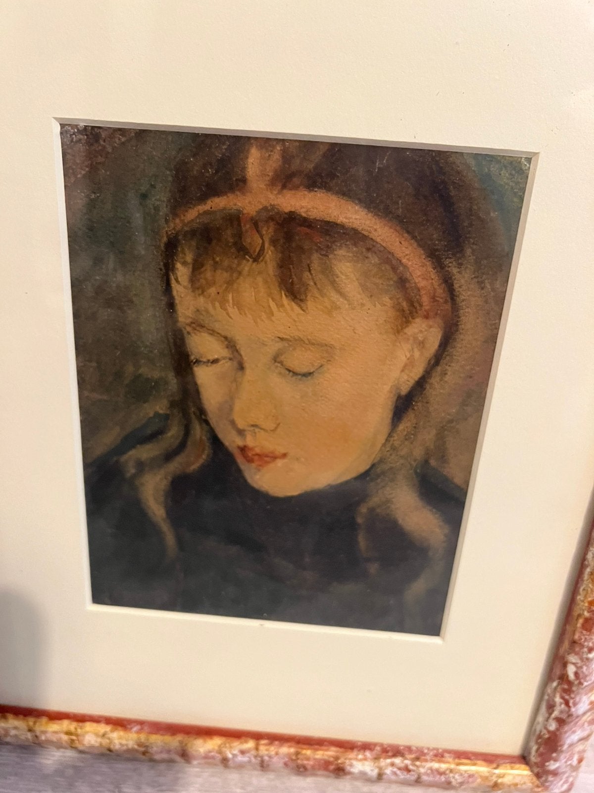 Leo Gestel Aquarel schilderij meisje/zusje, Ophalen of Verzenden