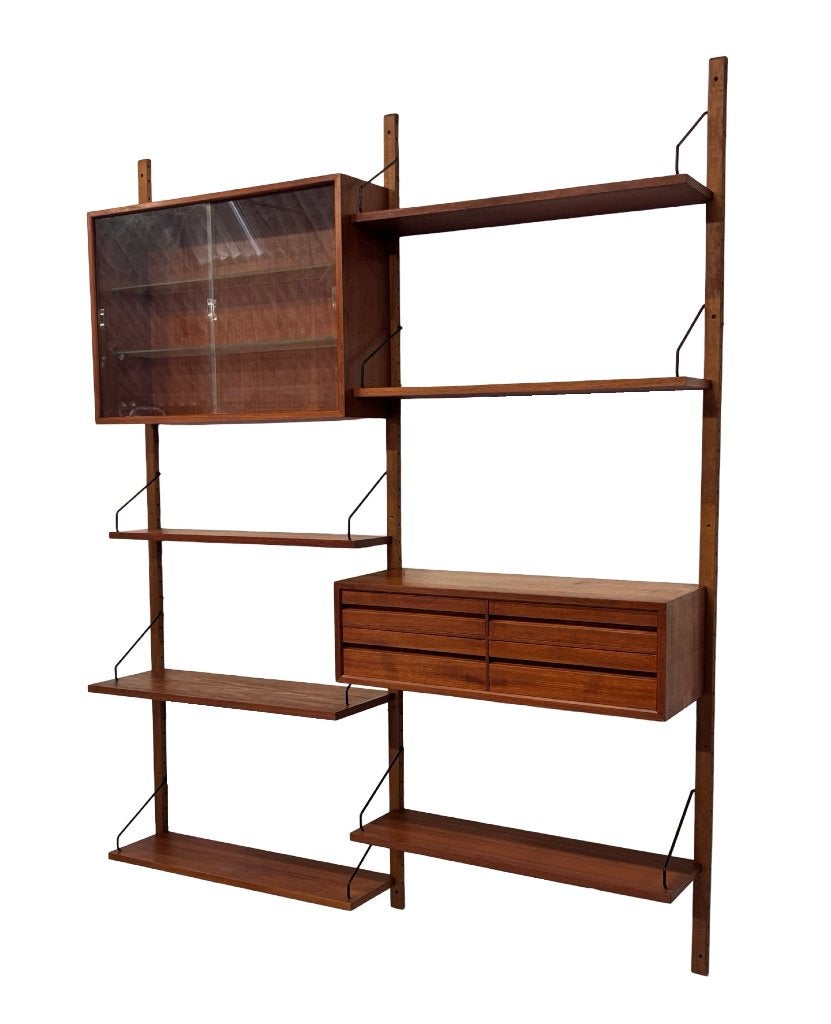 Vintage Poul Cadovius Royal System wandsysteem wallunit, Ophalen, Poul Cadovius, Minder dan 150 cm, Minder dan 100 cm