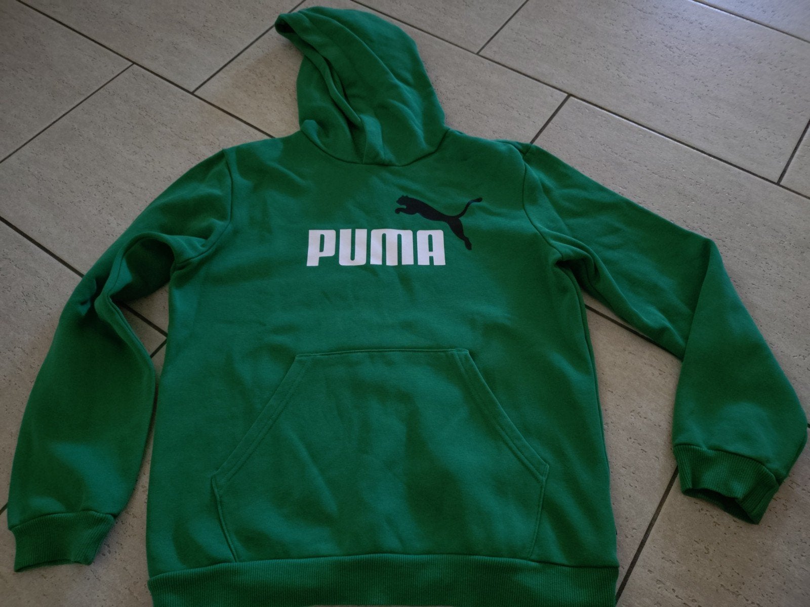 Puma hoodie groen maat 164 (13-14 jaar) jongen, Trui of Vest, Puma, Ophalen of Verzenden, Zo goed als nieuw