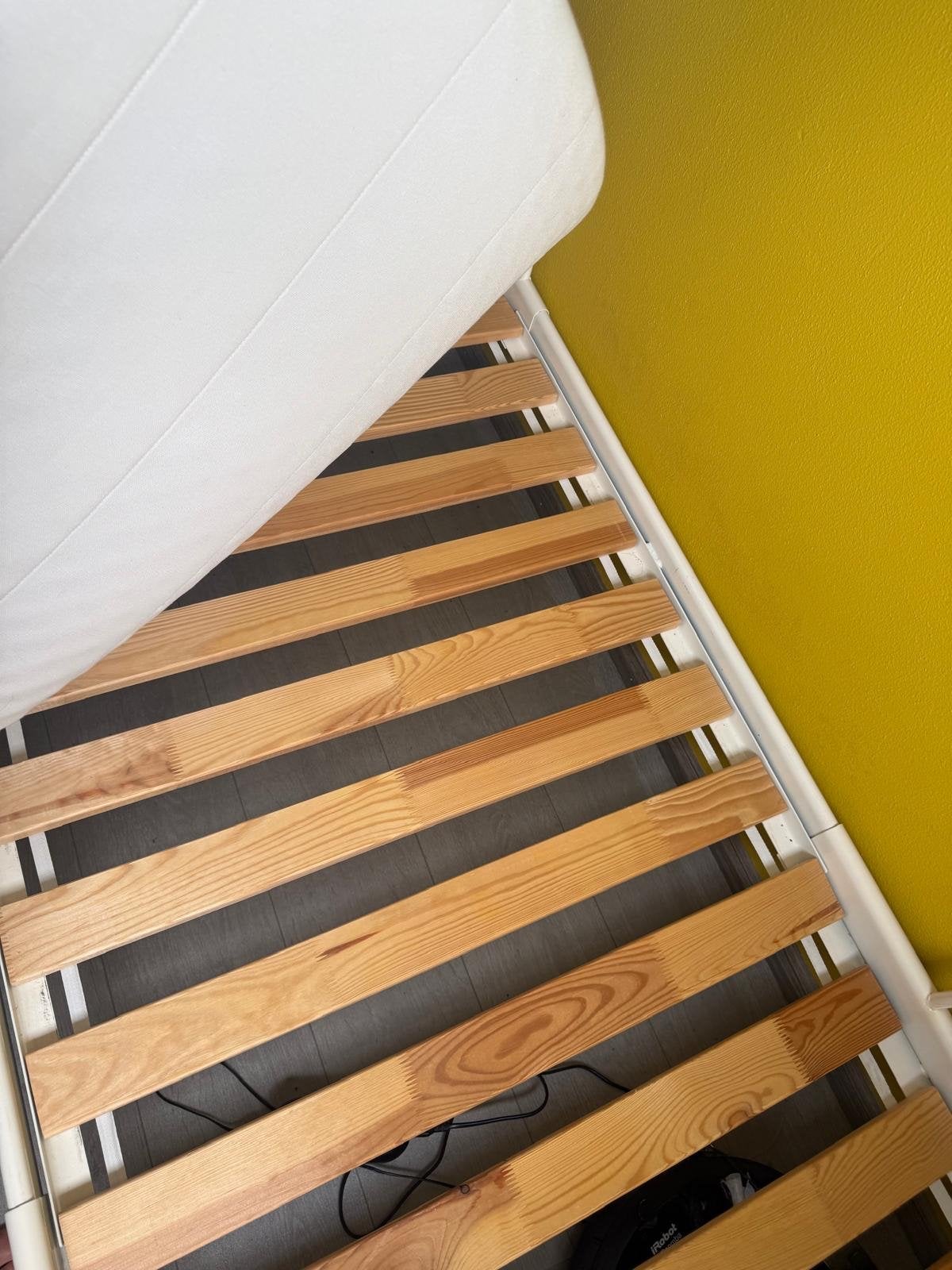 Wit metalen kinderbed met lattenbodem IKEA Minnen, Ophalen, Gebruikt, 90 cm, Eenpersoons