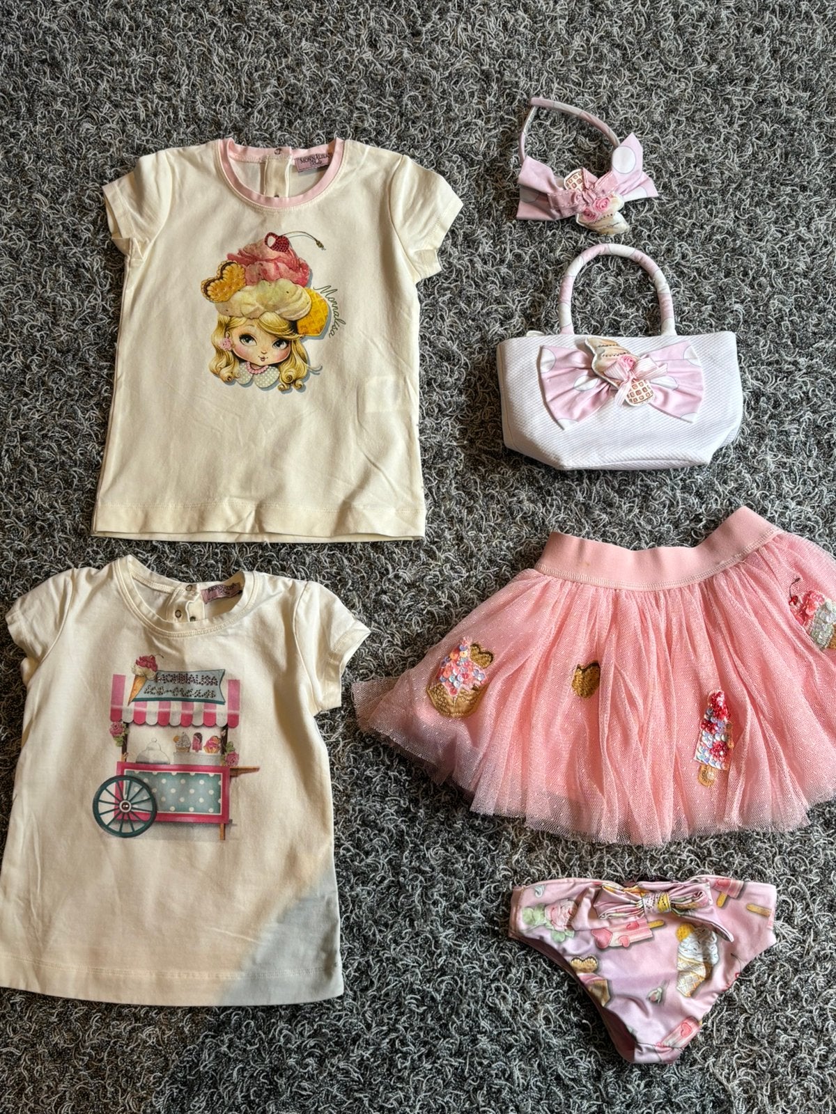 Monnalisa 7 delig setje  rokje en broekje 86 shirts 3 jaar, Ophalen of Verzenden, Zo goed als nieuw, Maat 86