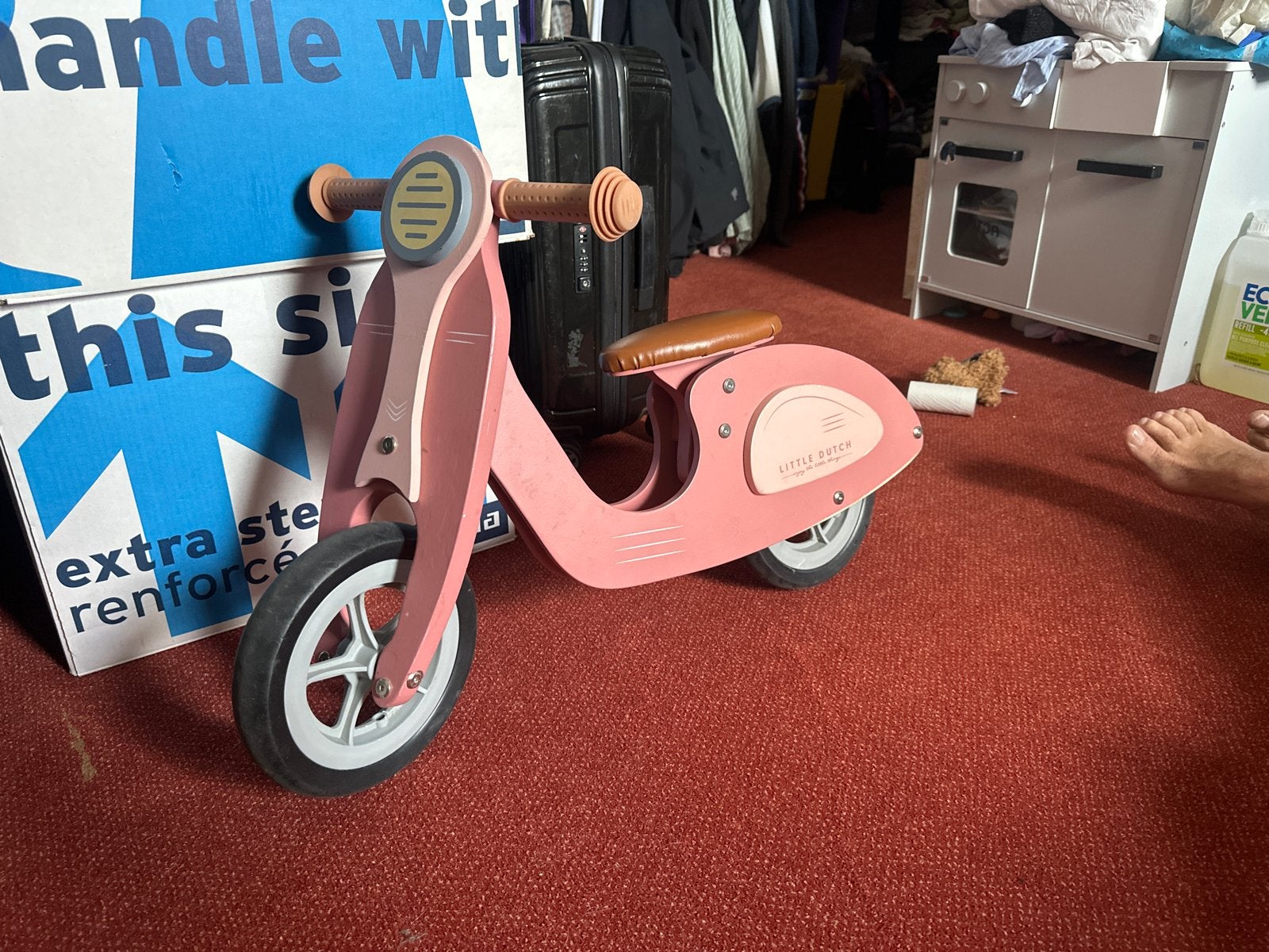 Little Dutch loopfiets scooter roze, Kinderen en Baby's, Ophalen, Zo goed als nieuw, Loopfiets
