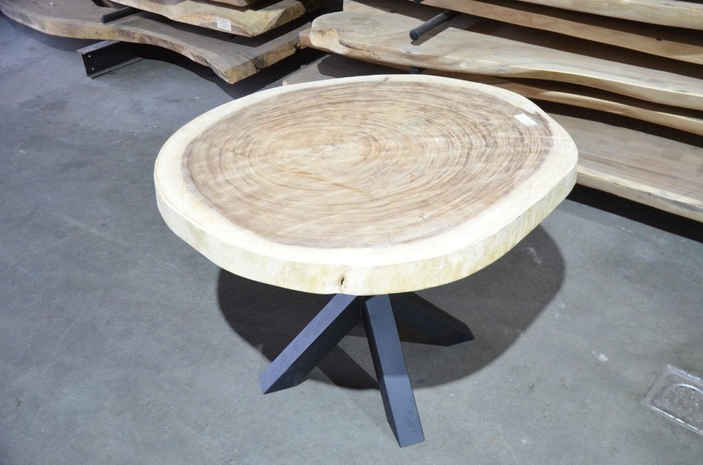 Ronde Suar boomstamtafel- 100- 120 cm-BT171, Overige houtsoorten, Rond, Nieuw, Ophalen of Verzenden