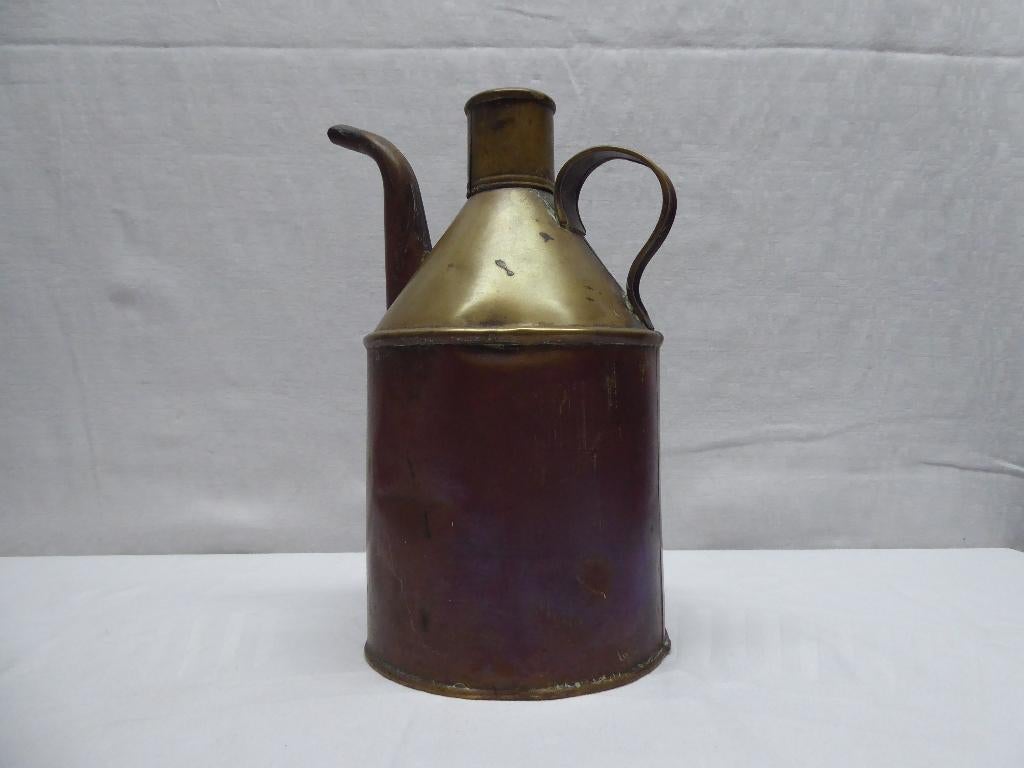 Antieke kan | ketel | geel koper | rood koper, Ophalen of Verzenden, Koper