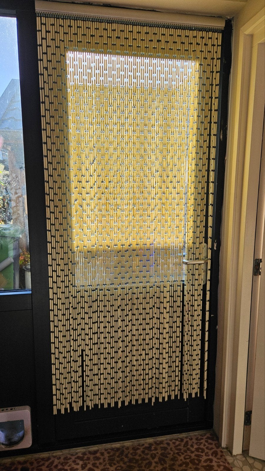 Bamboe vliegengordijn - 90x200 cm - Beige, Gebruikt, Ophalen of Verzenden, Vliegengordijn, Bamboe