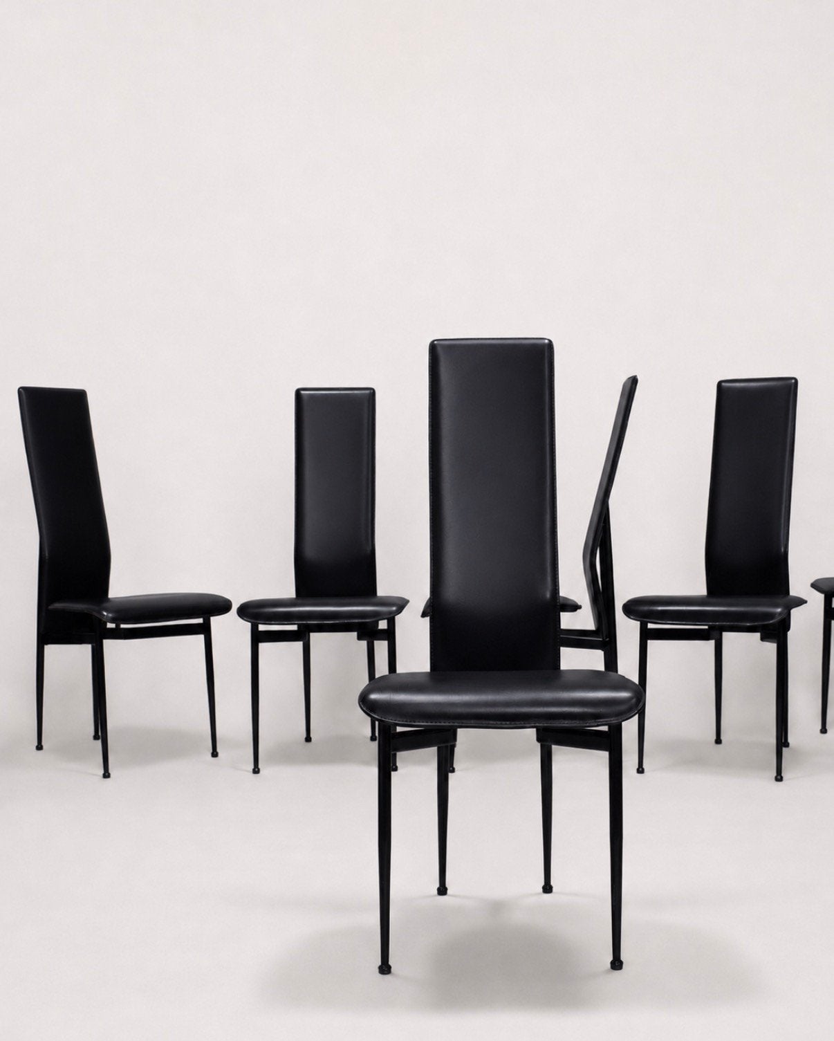 6 vintage Fasem S44 dining chairs by Vegni & Gualtierotti, Huis en Inrichting, Ophalen, Zwart, -, Vijf, Zes of meer stoelen