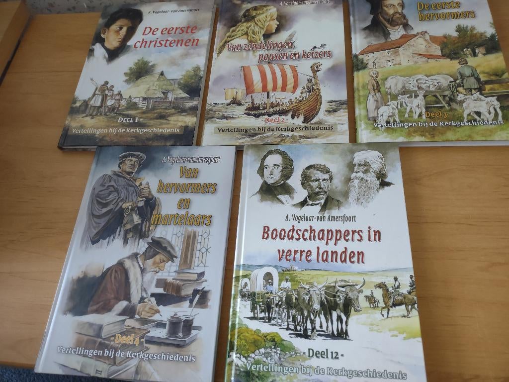 Vertellingen bij de kerkgeschiedenis (5 delen)- A Vogelaar, Boeken, Godsdienst en Theologie, Ophalen of Verzenden, Zo goed als nieuw