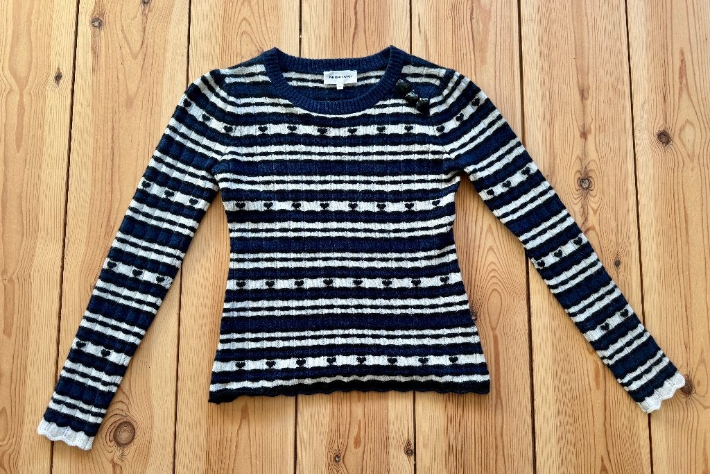 Top / Trui Fabienne Chapot - Zwart Blauw - Small / maat 36, Kleding | Dames, Truien en Vesten, Blauw, Ophalen of Verzenden, Zo goed als nieuw