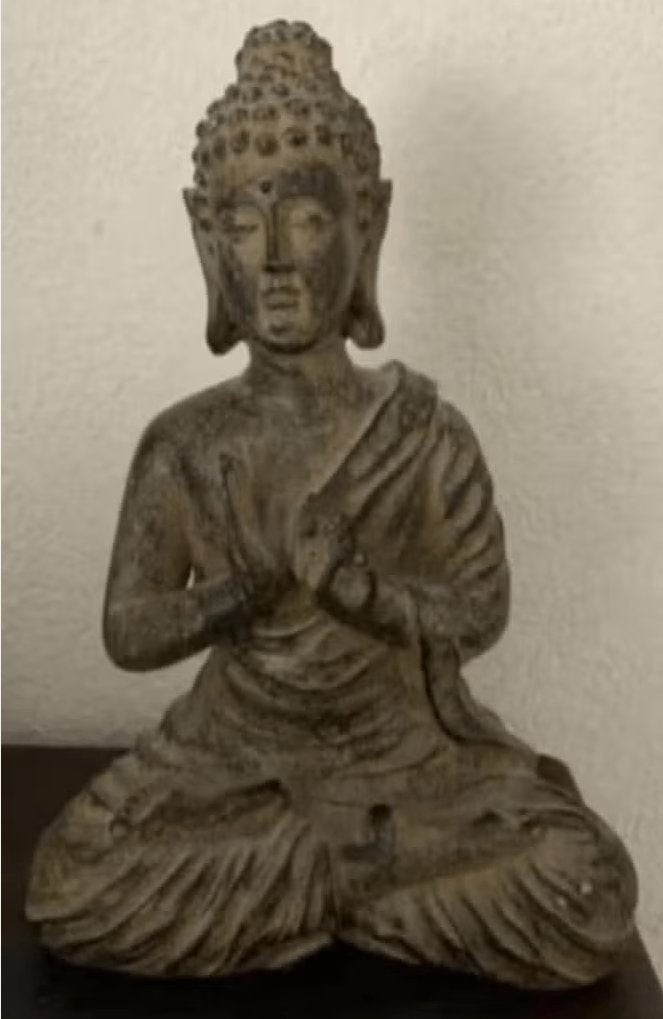 Zittende boedha, boeddha, boeda, buddha kunsthars; 18*8*12, Ophalen of Verzenden, Zo goed als nieuw