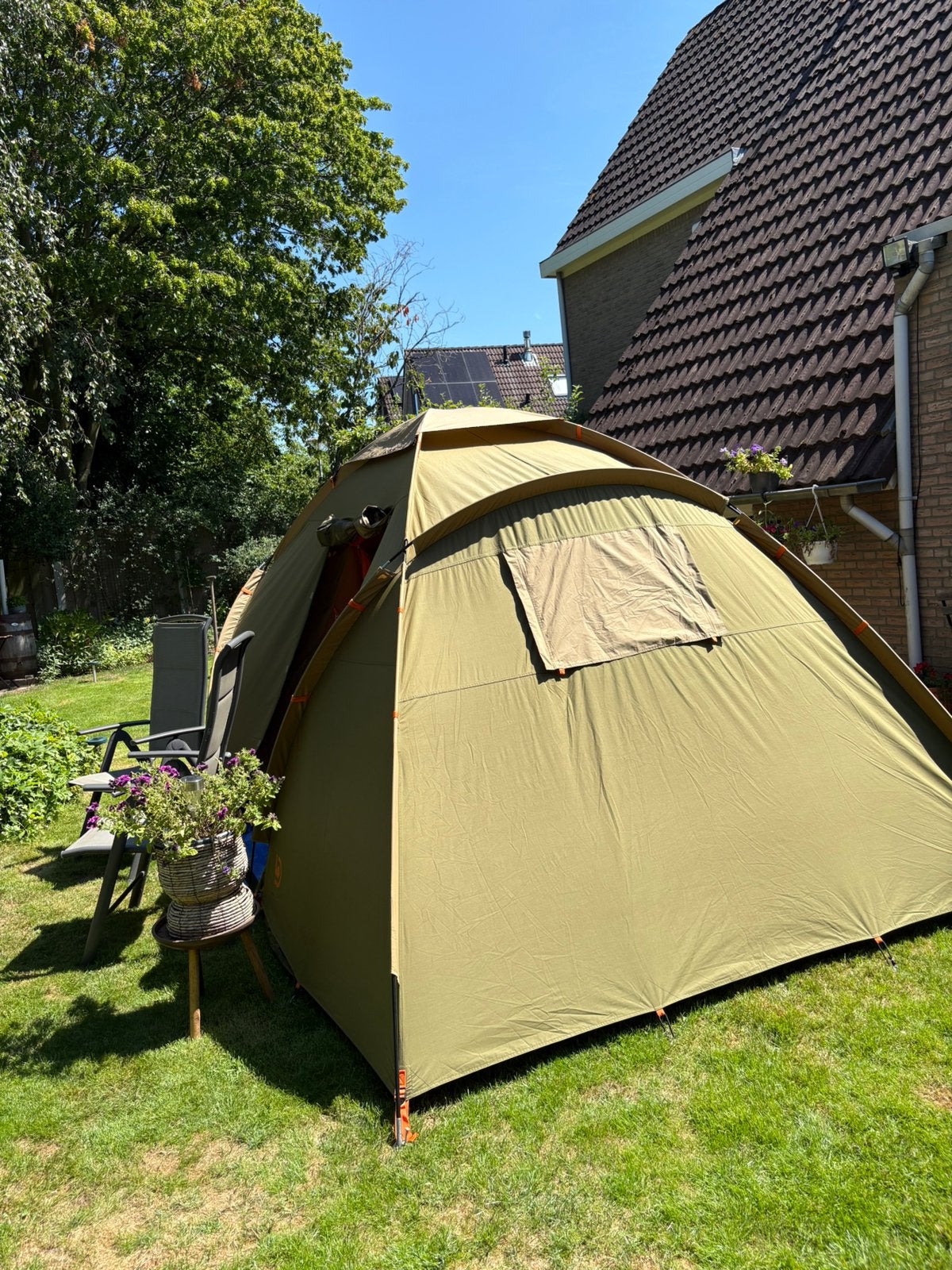 4 persoons vis a vis tent, Caravans en Kamperen, Tenten, Ophalen, Gebruikt, Tot en met 4