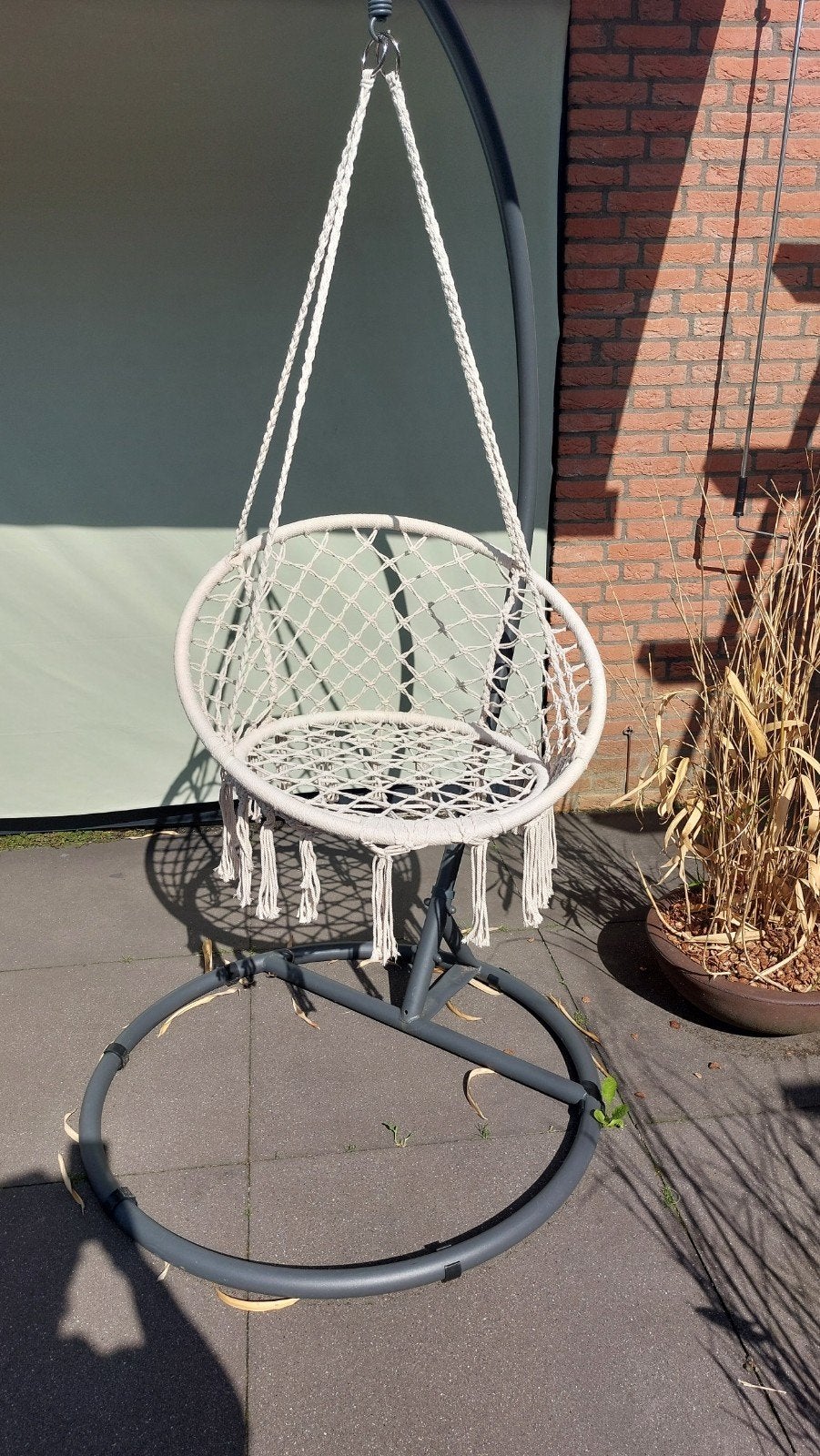 Hangstoel met frame, Tuin en Terras, Ophalen, Zo goed als nieuw, Metaal