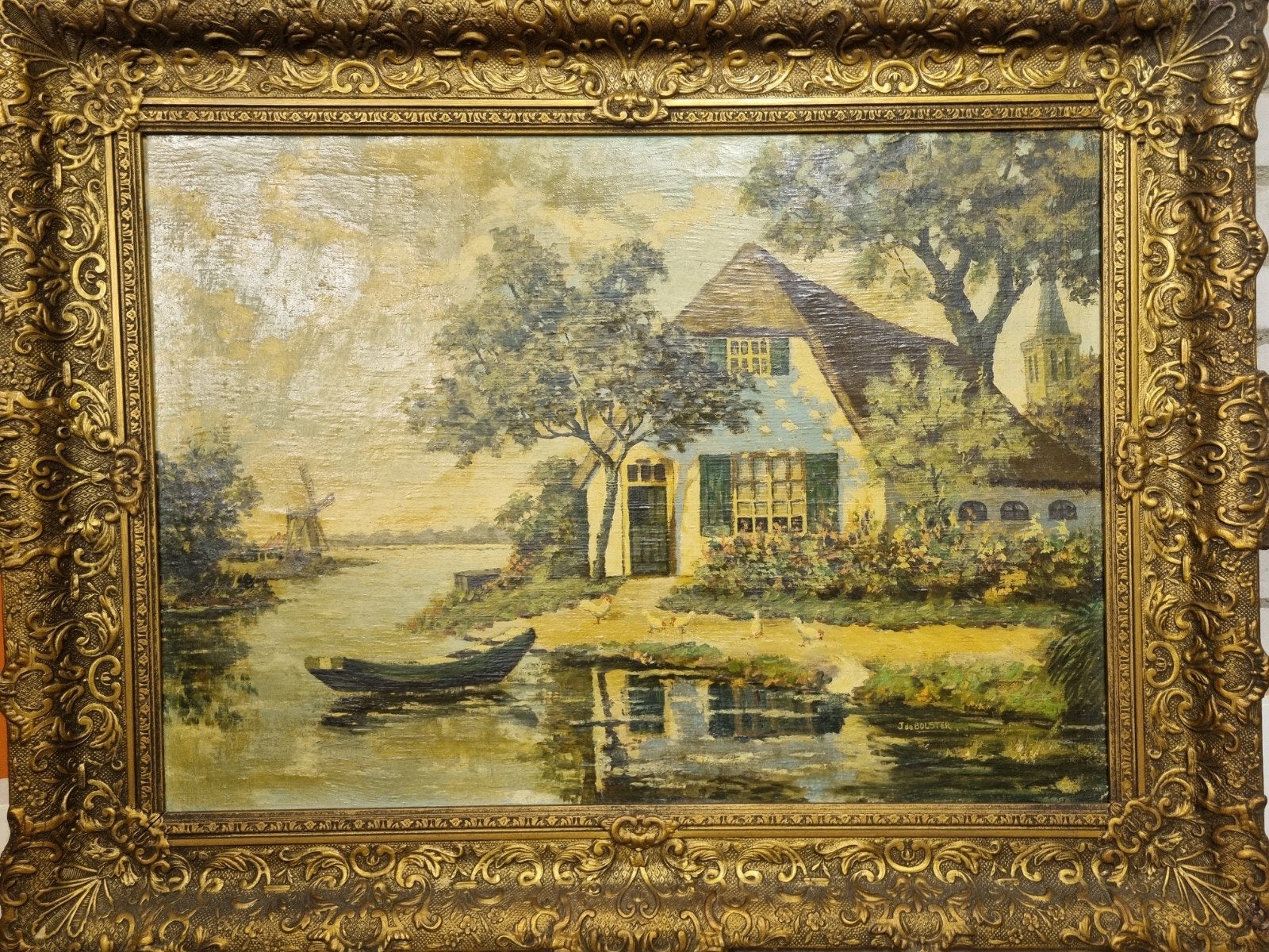 Gesigneerd Hollands landschap, Ophalen of Verzenden