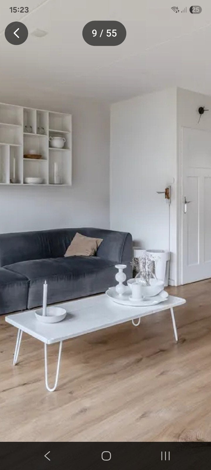 Stoere witte salontafel van steenschot te koop, Ophalen, 100 tot 150 cm, 50 tot 100 cm, Zo goed als nieuw