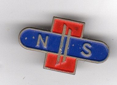 BROCHE NS ROOD BLAUW SPOORWEGEN (A4), Ophalen of Verzenden, Gebruikt, Overige onderwerpen