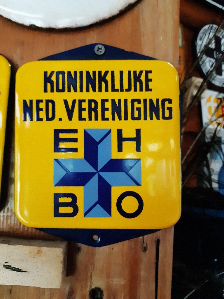 orgineel oud emaille bord jaren 50 ehbo, Ophalen of Verzenden