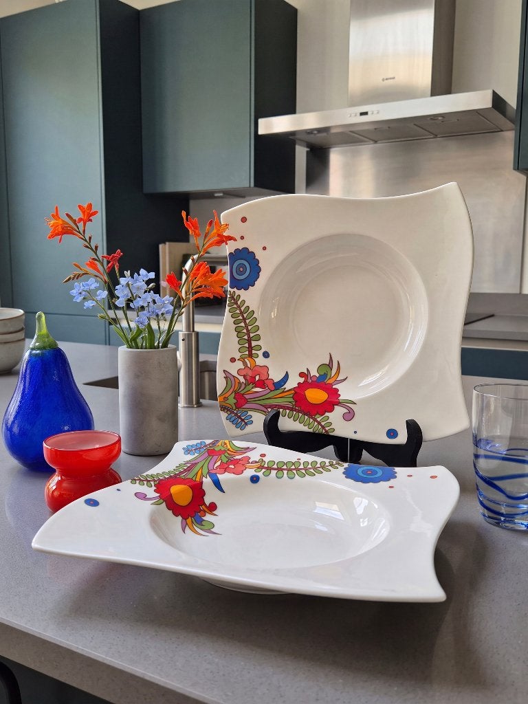 2x Acapulco New Wave Villeroy & Boch, diep bord 37cm., Huis en Inrichting, Keuken | Servies, Villeroy & Boch, Ophalen of Verzenden