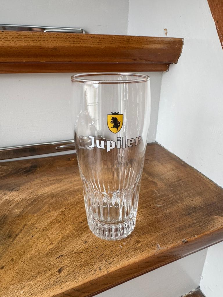 Jupiler geel bierglas, Verzamelen, Biermerken, Ophalen of Verzenden, Zo goed als nieuw, Glas of Glazen, Jupiler