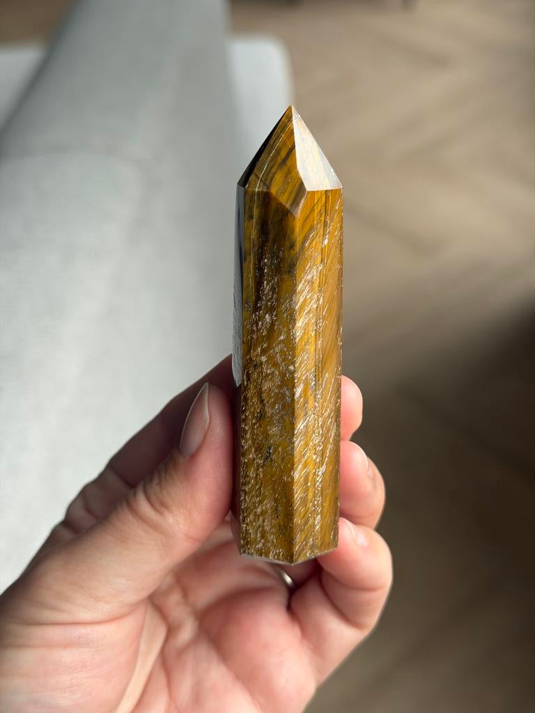 Tijgeroog Obelisk / Torentje - 77 gram Edelsteen, Ophalen of Verzenden, Nieuw