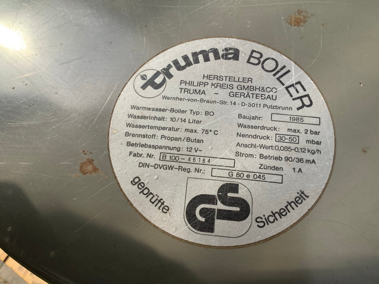 Truma camper boiler 10-14 liter op gas, Hobby 600 (1985), Caravans en Kamperen, Ophalen, Gebruikt