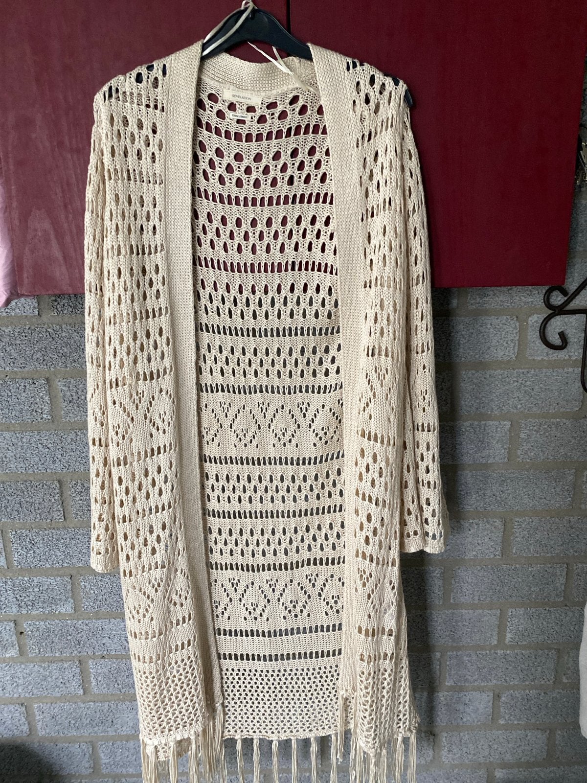 Gehaakt lang vest van Revelation, maat XS/S NIEUW, Ophalen of Verzenden, Nieuw, Maat 34 (XS) of kleiner, Beige