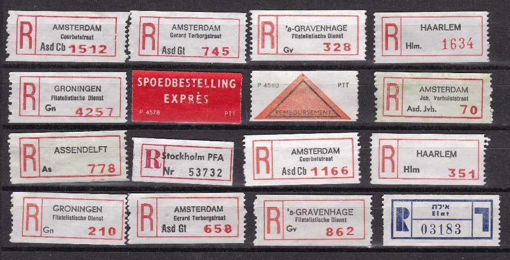 Aantekenstrookjes Restantje vnl. Nederland, Ophalen of Verzenden, Na 1940, Gestempeld