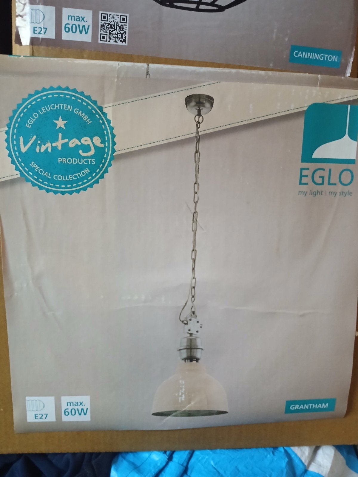 EGLO Grantham Vintage Hanglamp E27 Max 60W, Vintage, Nieuw, Metaal, E27 (groot)