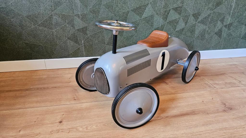 Loopauto raceauto grijs met nummer 1, Ophalen of Verzenden, Gebruikt