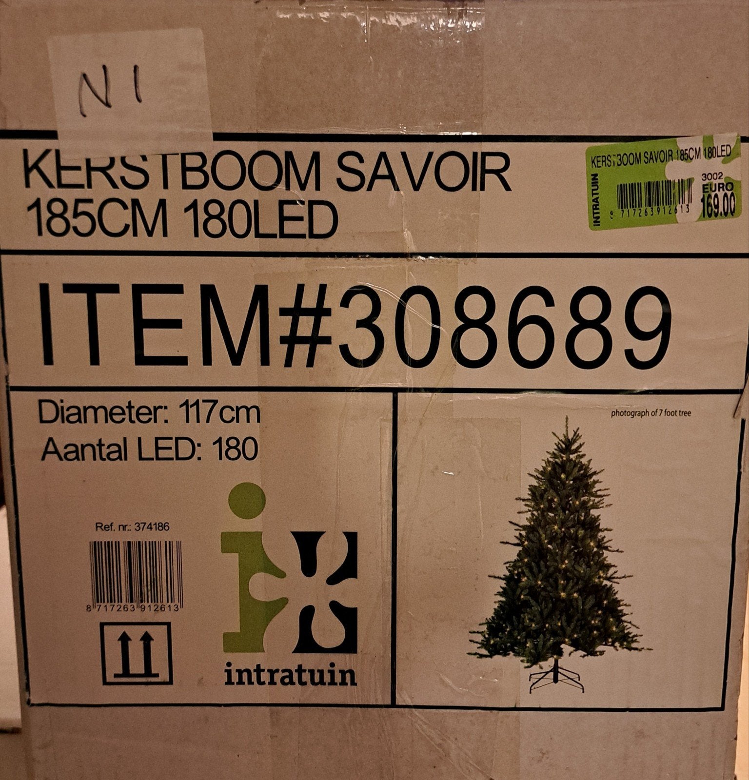 kerstboom Savoir (Intratuin) met ingebouwde LED en standaard, Diversen, Ophalen, Zo goed als nieuw