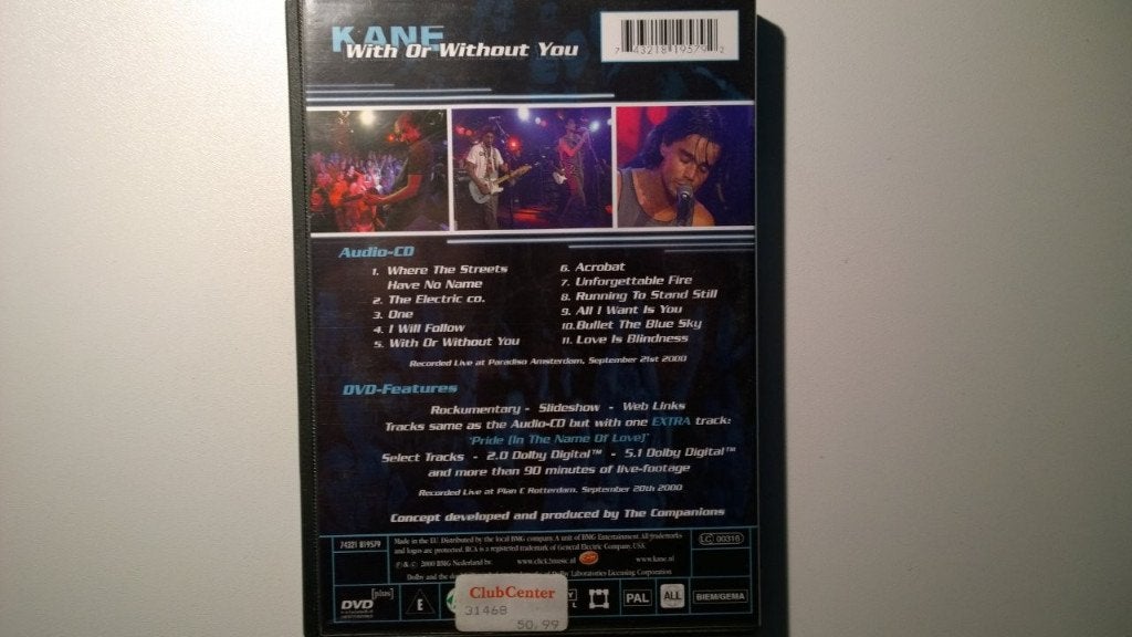 Kane - With Or Without You (DVD), Alle leeftijden, Ophalen of Verzenden, Zo goed als nieuw, Concert