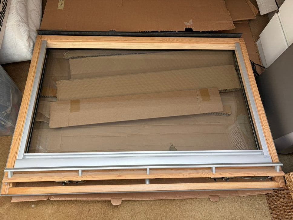 Binnenste deel Velux dakraam met rolgordijn GGL U04 3059, Doe-het-zelf en Verbouw, Glas en Ramen, Ophalen, Gebruikt, Minder dan 80 cm