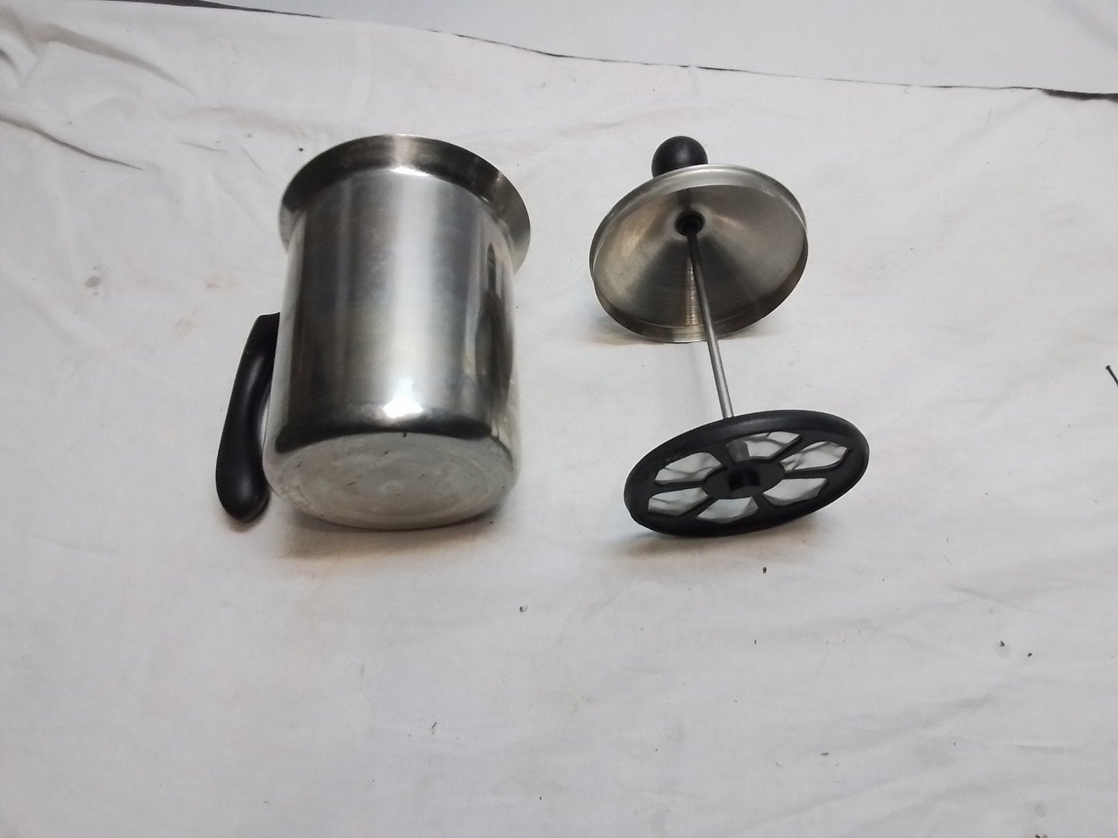 RVS Handmatige Melkopschuimer - Perfect voor Cappuccino, Witgoed en Apparatuur, Ophalen of Verzenden, Gebruikt, Handmatige melkopschuimer