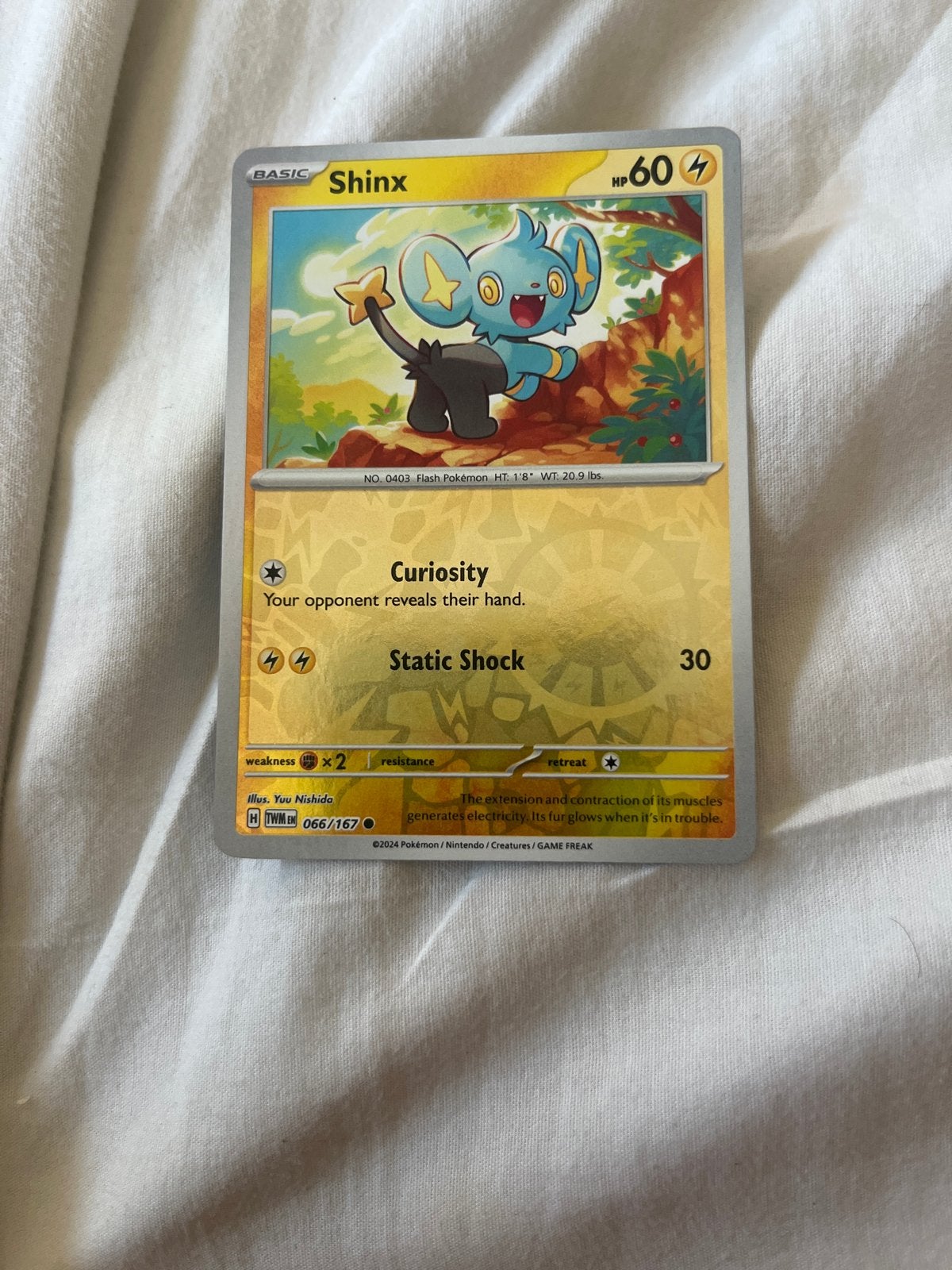 Shinx 066/167 Reverse Holo Pokémon Kaart, Ophalen of Verzenden, Zo goed als nieuw, Losse kaart, Foil
