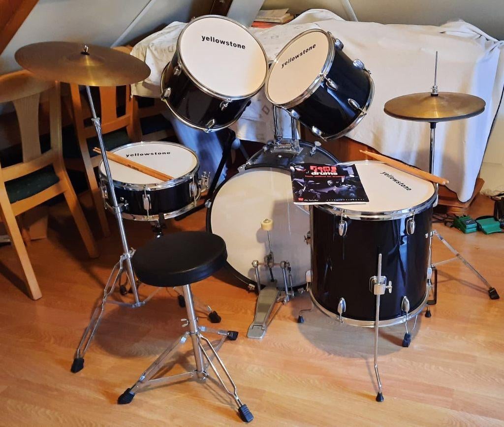 5-delig drumstel, metallic black, Muziek en Instrumenten, Drumstellen en Slagwerk, Ophalen, Zo goed als nieuw, Overige merken