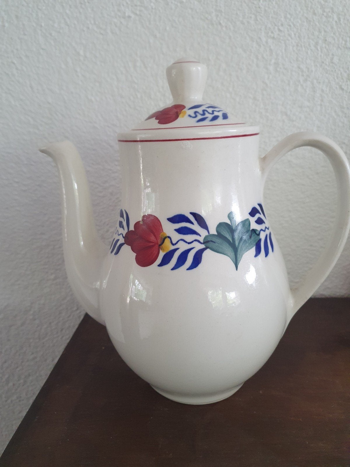 Vintage Boch Frères 'Boerenbont' koffiekan, handgeschilderd, Antiek en Kunst, Ophalen of Verzenden