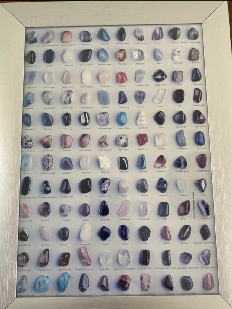 Ingelijste mineralen en edelstenen collectie, Ophalen of Verzenden, Gebruikt