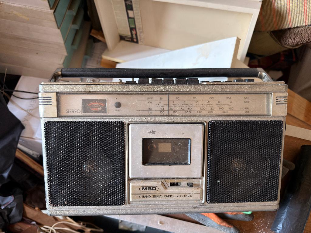 Vintage MBO stereo boombox jaren ’70/’80, Gebruikt, Draagbaar, Ophalen of Verzenden, Tuner of Radio