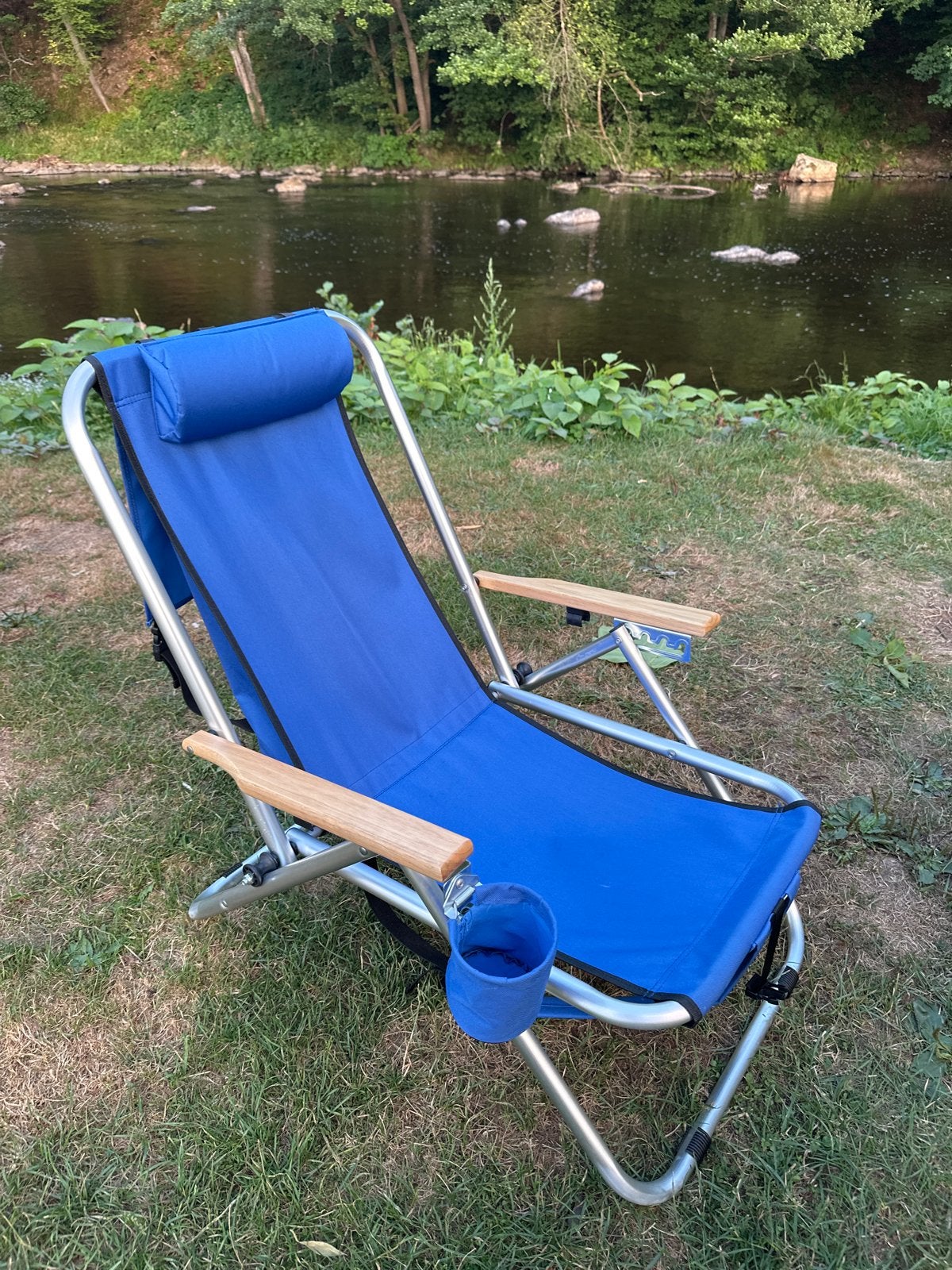 Comfortabele opvouwbare campingstoel met bekerhouder, Ophalen, Zo goed als nieuw, Campingstoel