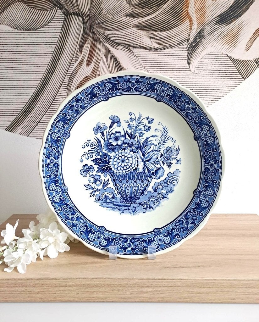 Vintage Boch Belgium Delfts blauw wandbord 31 cm, Antiek en Kunst, Antiek | Wandborden en Tegels, Ophalen of Verzenden