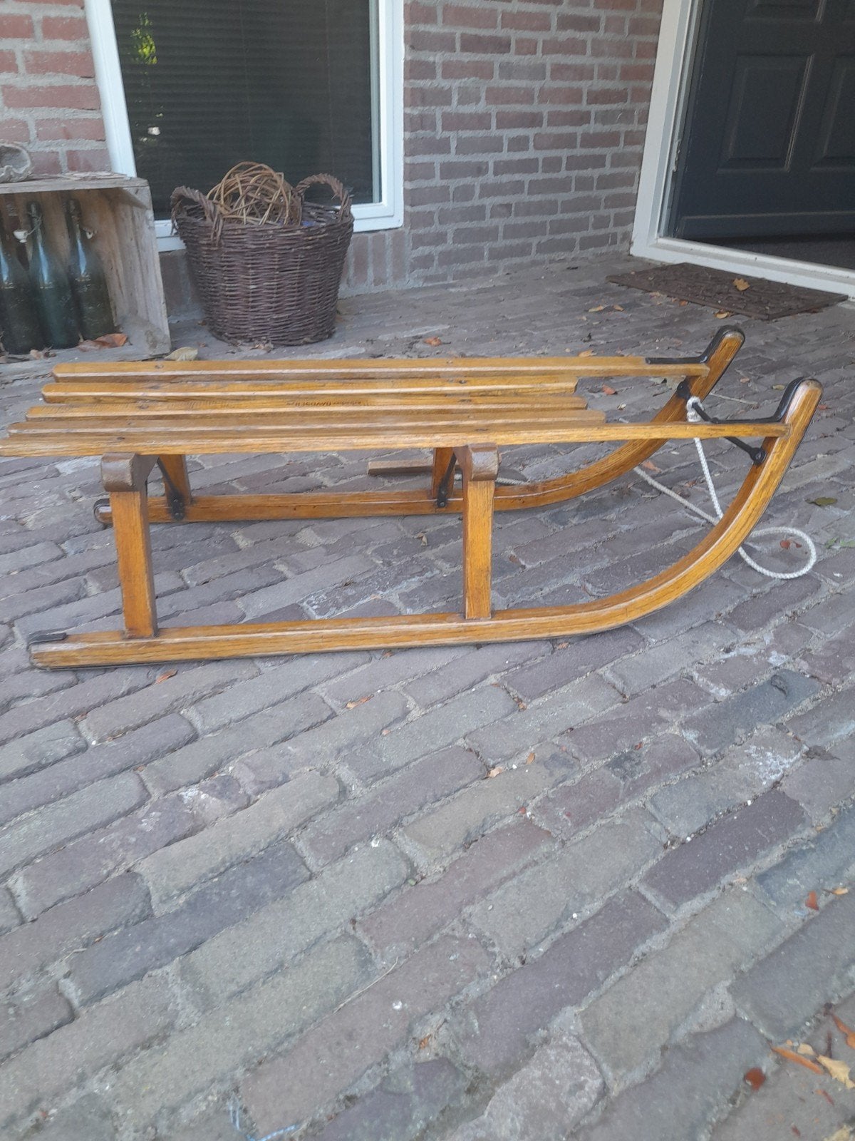 Vintage Erbacher Davoser slee 90 cm - Zeer goede staat, Ophalen of Verzenden, Zo goed als nieuw, Hout
